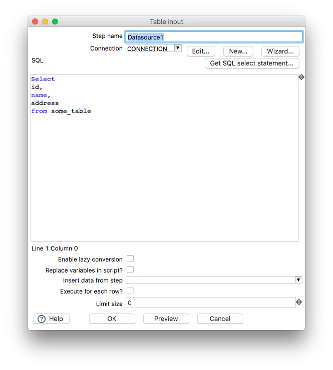 datasource definition example