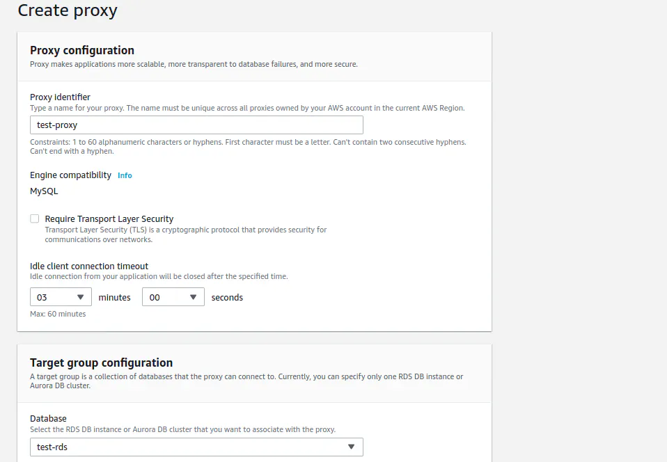 Creating RDS Proxy