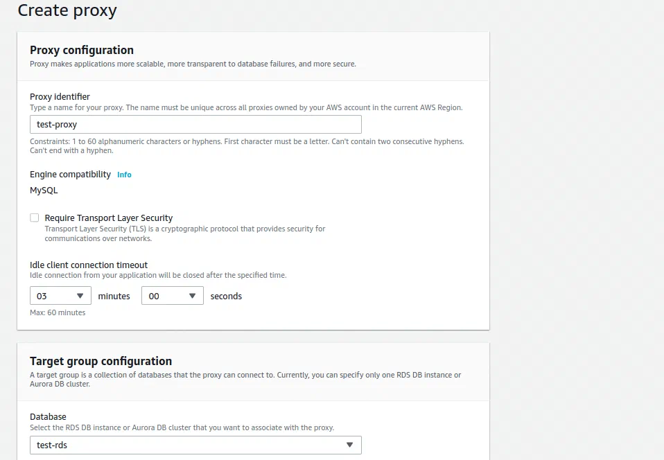 Creating RDS Proxy