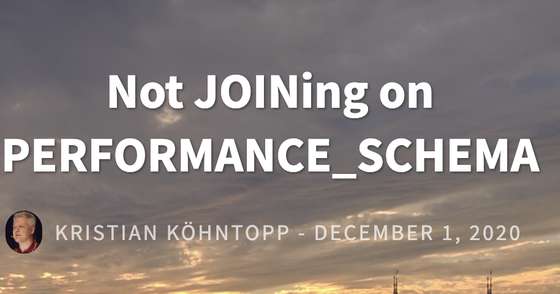 Not JOINing on PERFORMANCE_SCHEMA
