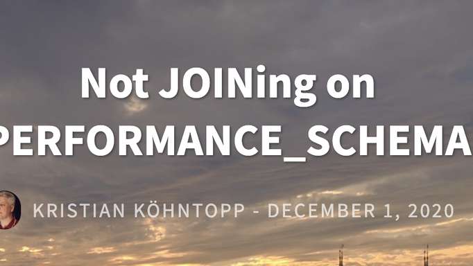 Not JOINing on PERFORMANCE_SCHEMA