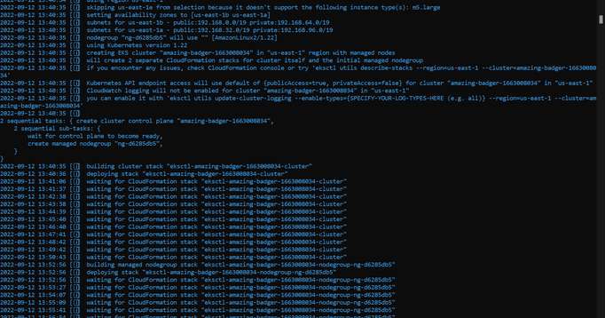 Creating a Kubernetes cluster on Amazon EKS with eksctl