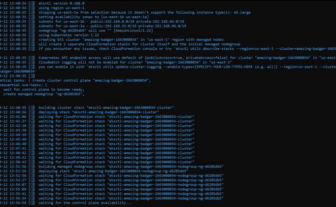 Creating a Kubernetes cluster on Amazon EKS with eksctl