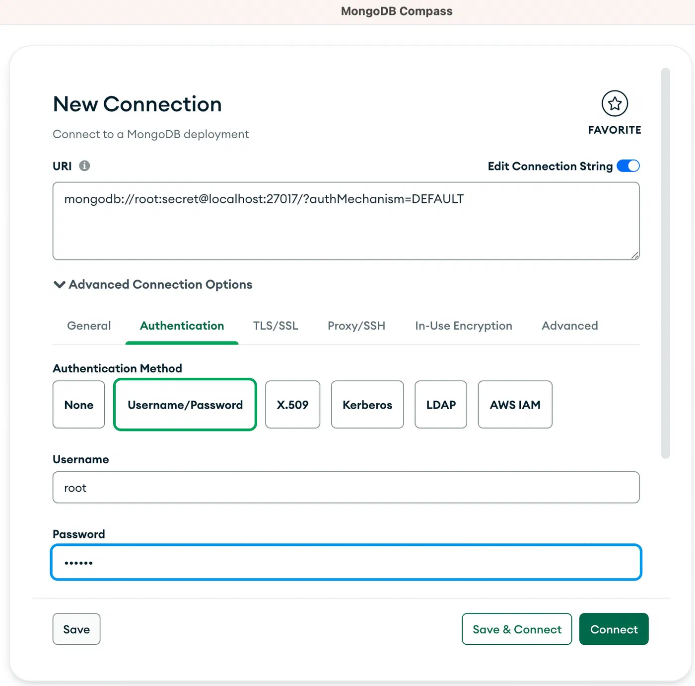Connecting to MongoDB via MongoDB Compass