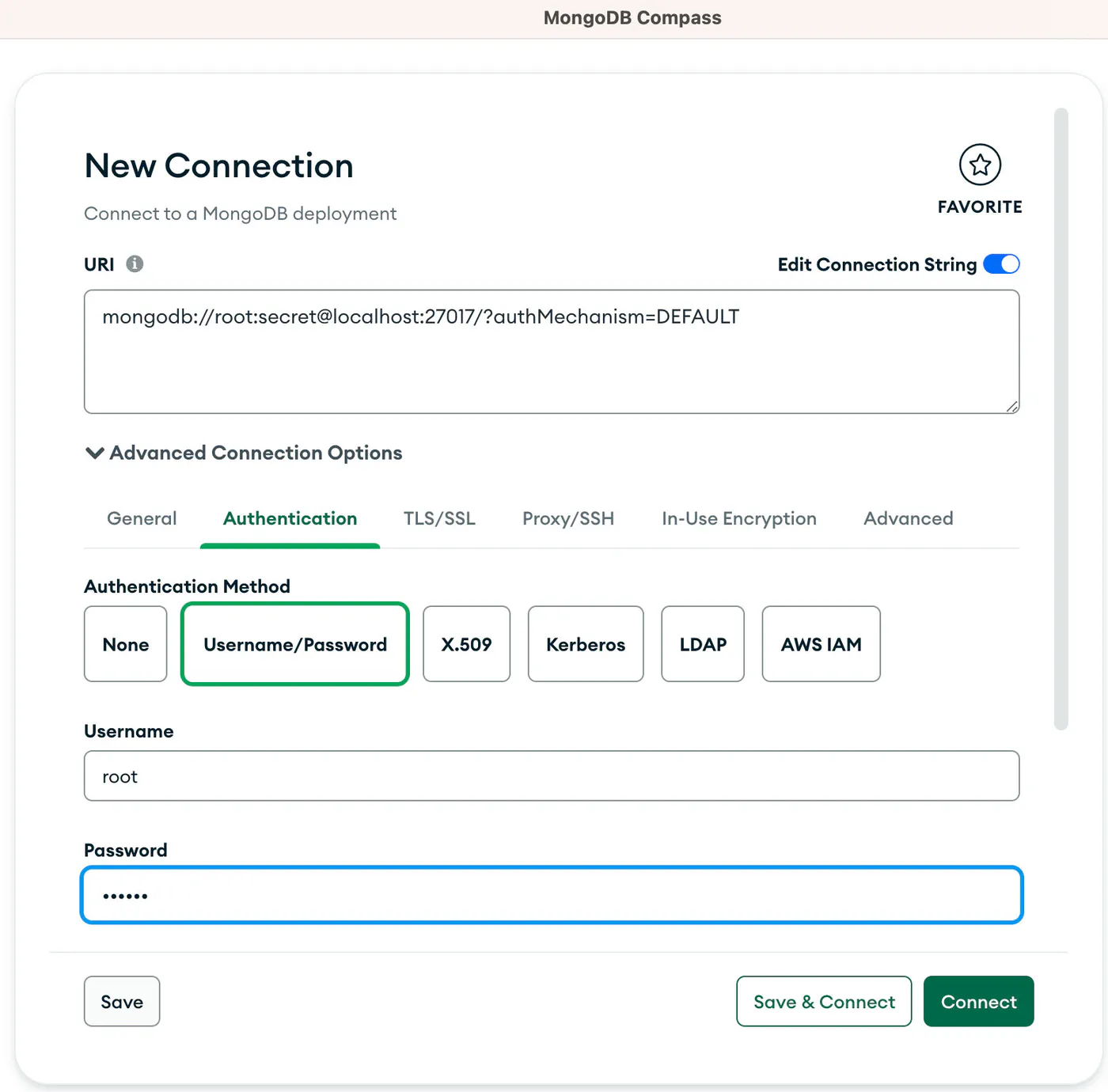 Connecting to MongoDB via MongoDB Compass