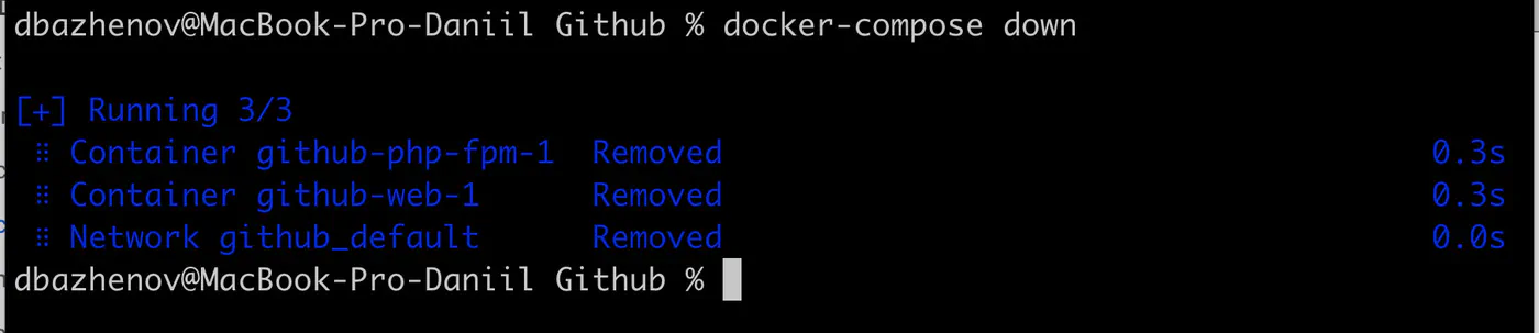 Stop docker-compose