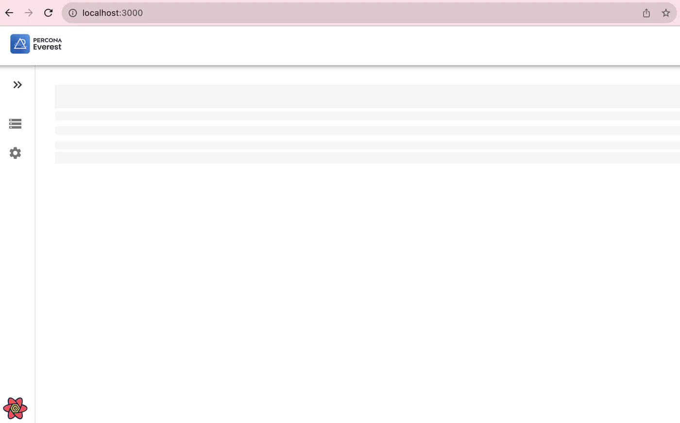 Percona Everest Frontend Result
