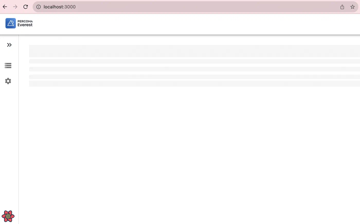 Percona Everest Frontend Result