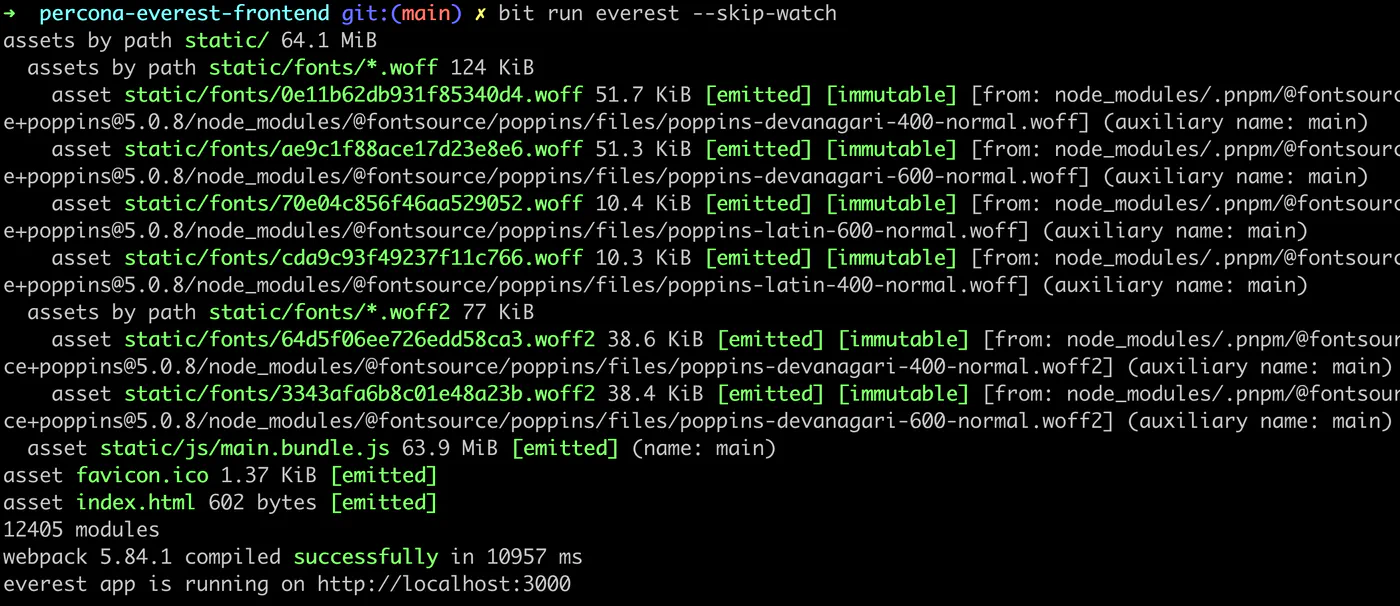 Percona Everest Frontend Run