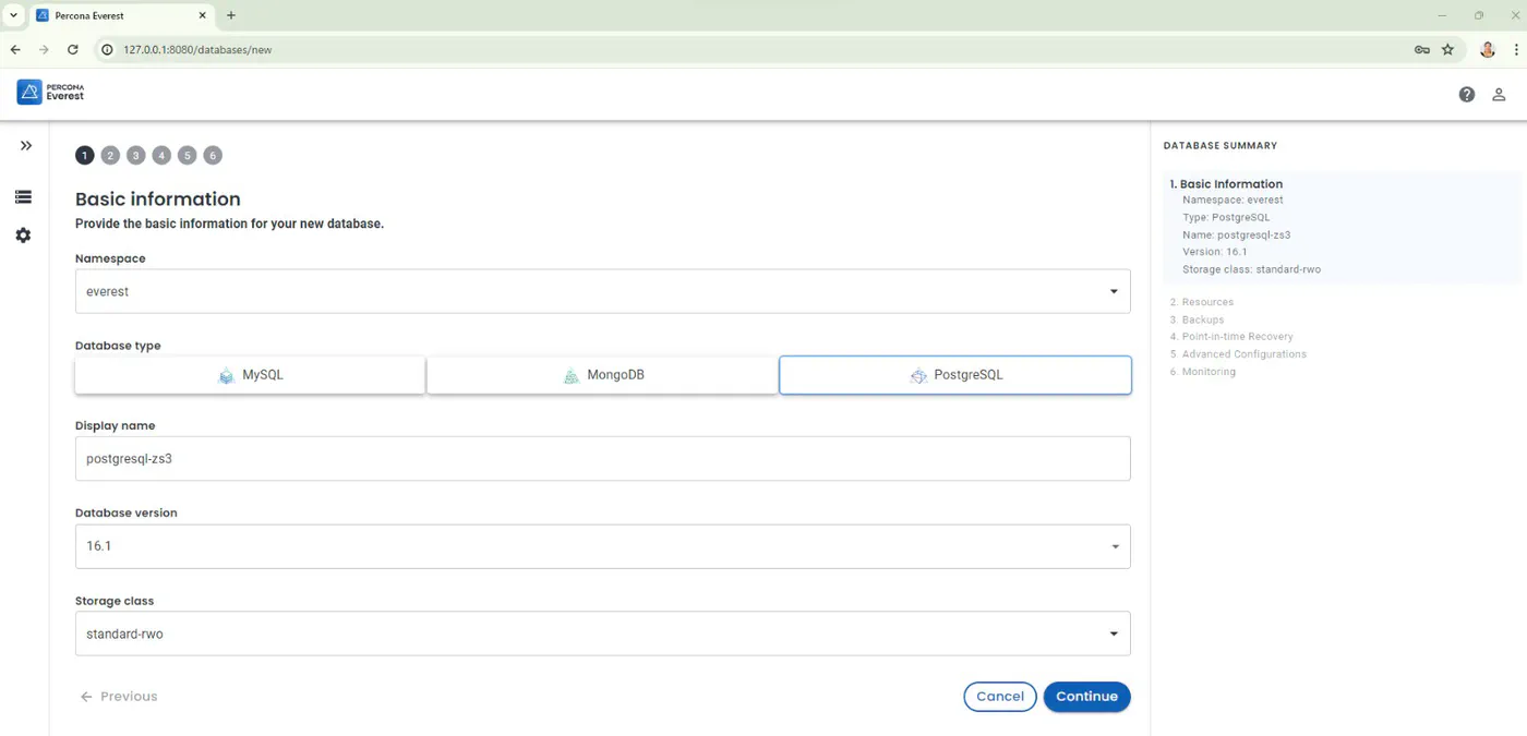 Percona Everest Databases