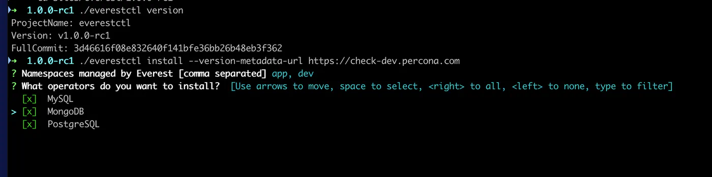 Percona Everest 1.0.0-RC1 Install