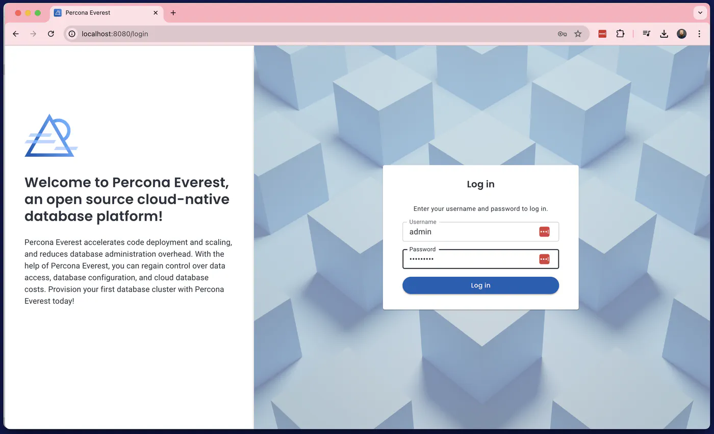 Percona Everest 1.0.0-RC1 User Authentication