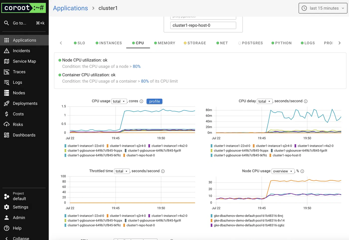 GitOps - ArgoCD and Coroot - PG Cluster