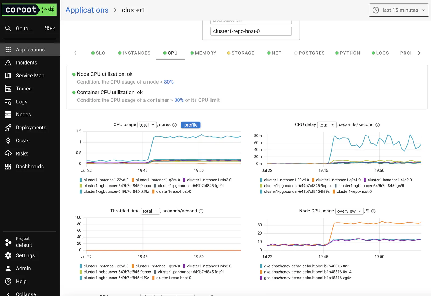GitOps - ArgoCD and Coroot - PG Cluster