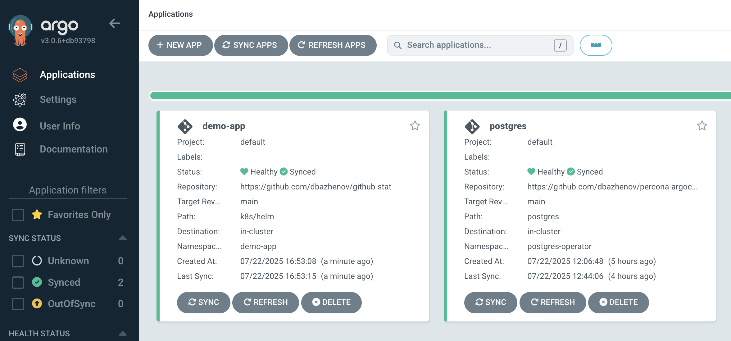 GitOps - Percona Operator for Postgres and PG Cluster