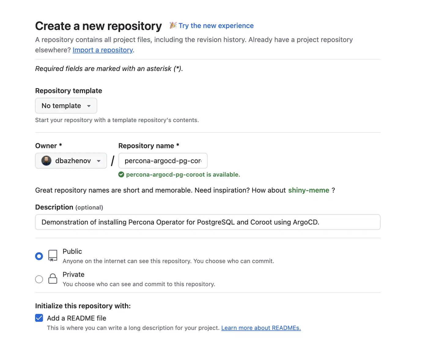 GitOps: GitHub Repo Creation