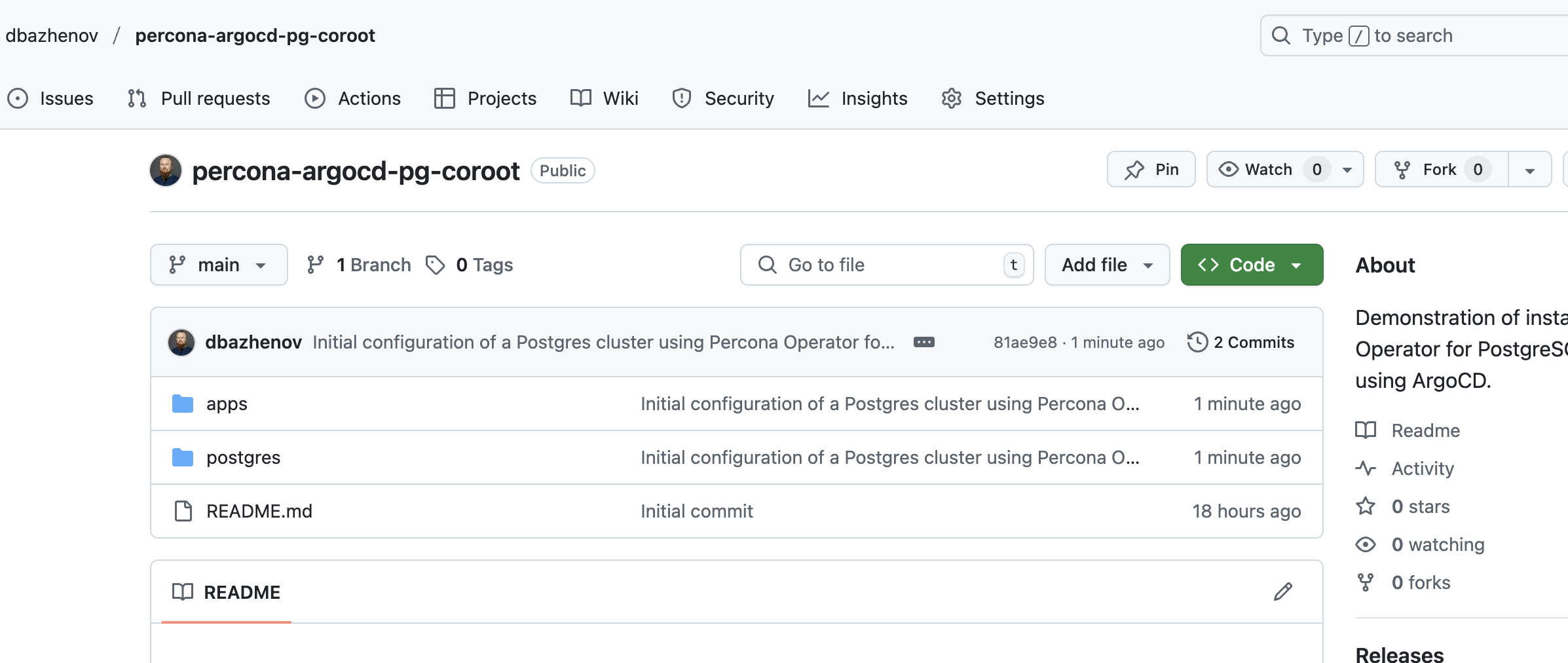 GitOps - Percona Operator for Postgres and PG Cluster