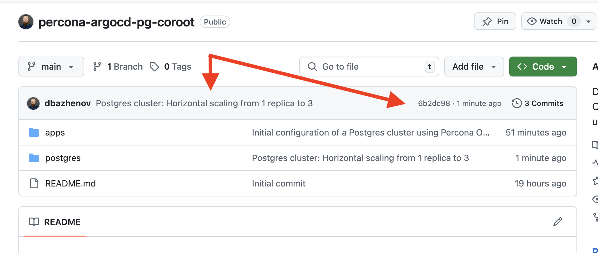 GitOps - ArgoCD app - Postgres scale - GitHub