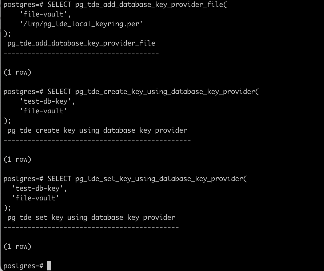 PG_TDE - Docker - Key creation