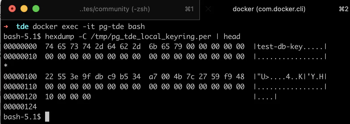 PG_TDE - Docker - Key file