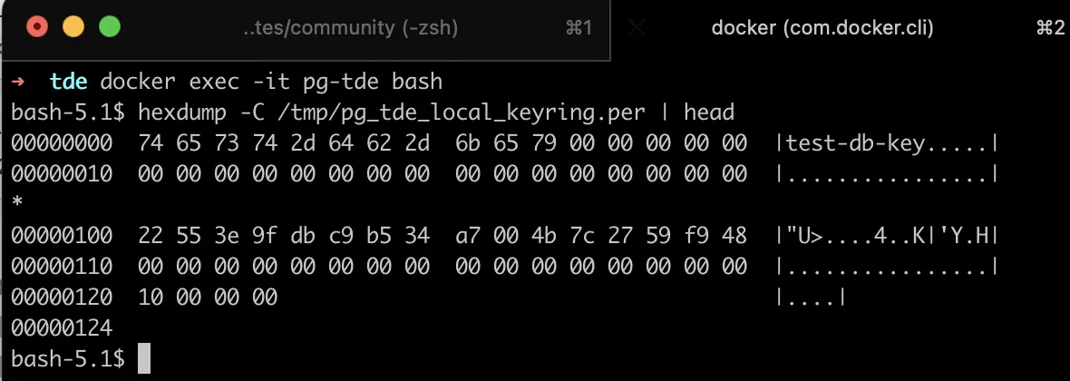 PG_TDE - Docker - Key file
