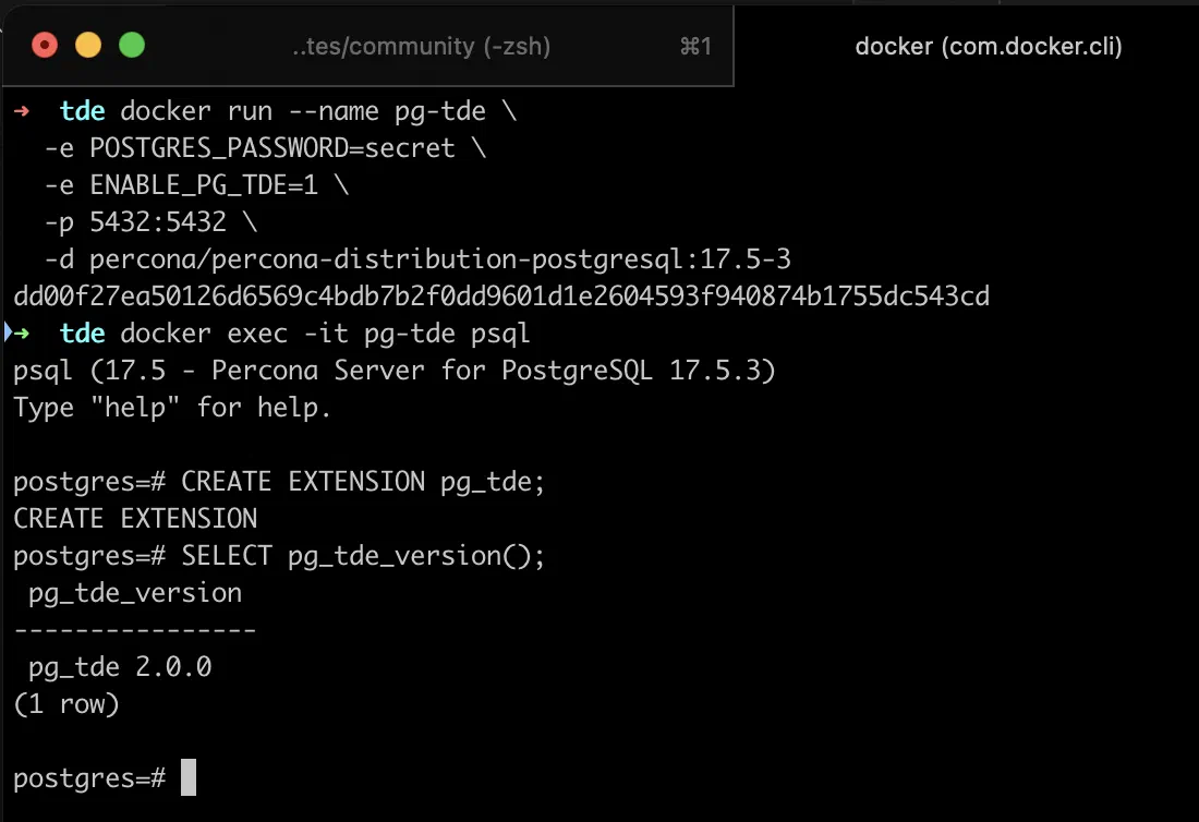 PG_TDE - Docker - Version