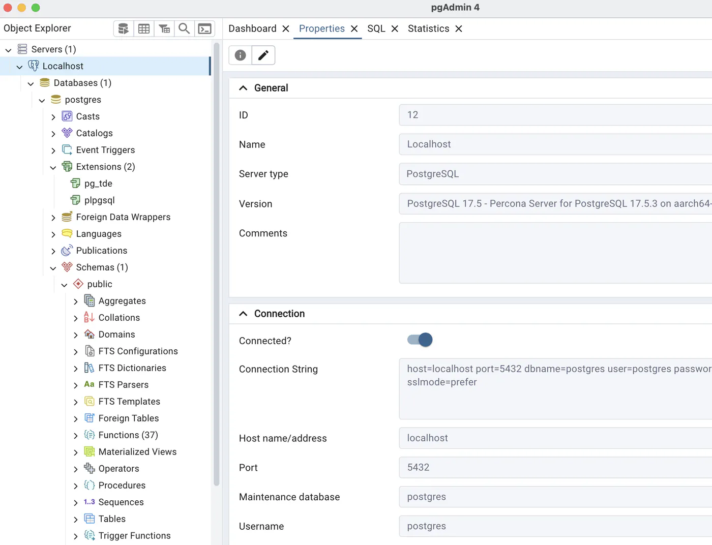PG_TDE - Docker - pgAdmin