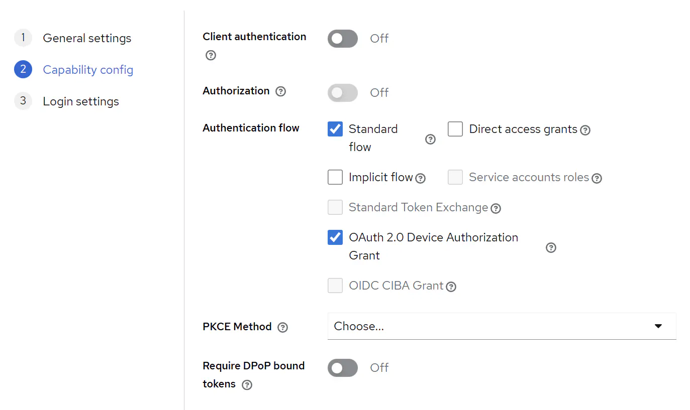 Configuring client authentication flow in Keycloak