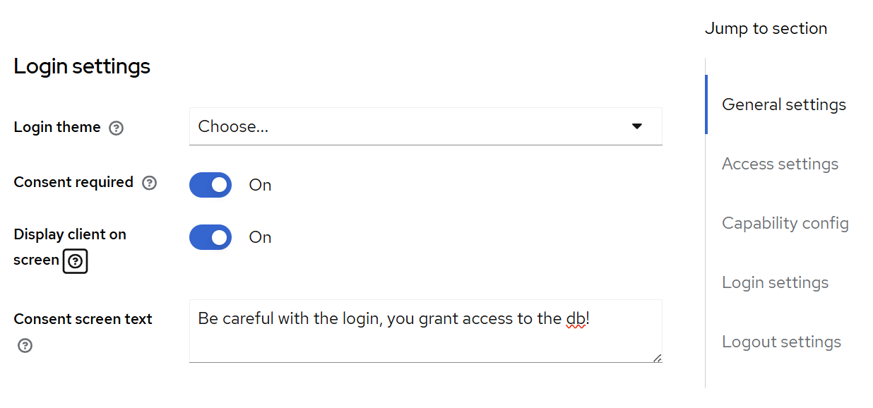 Configuring consent screen in Keycloak
