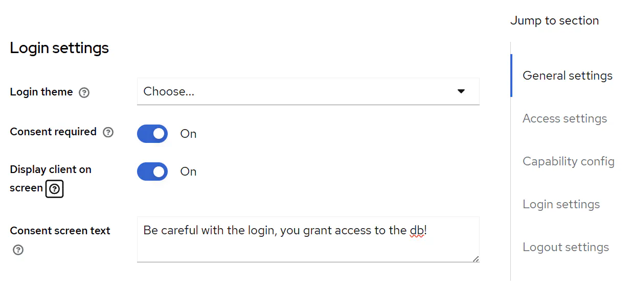 Configuring consent screen in Keycloak