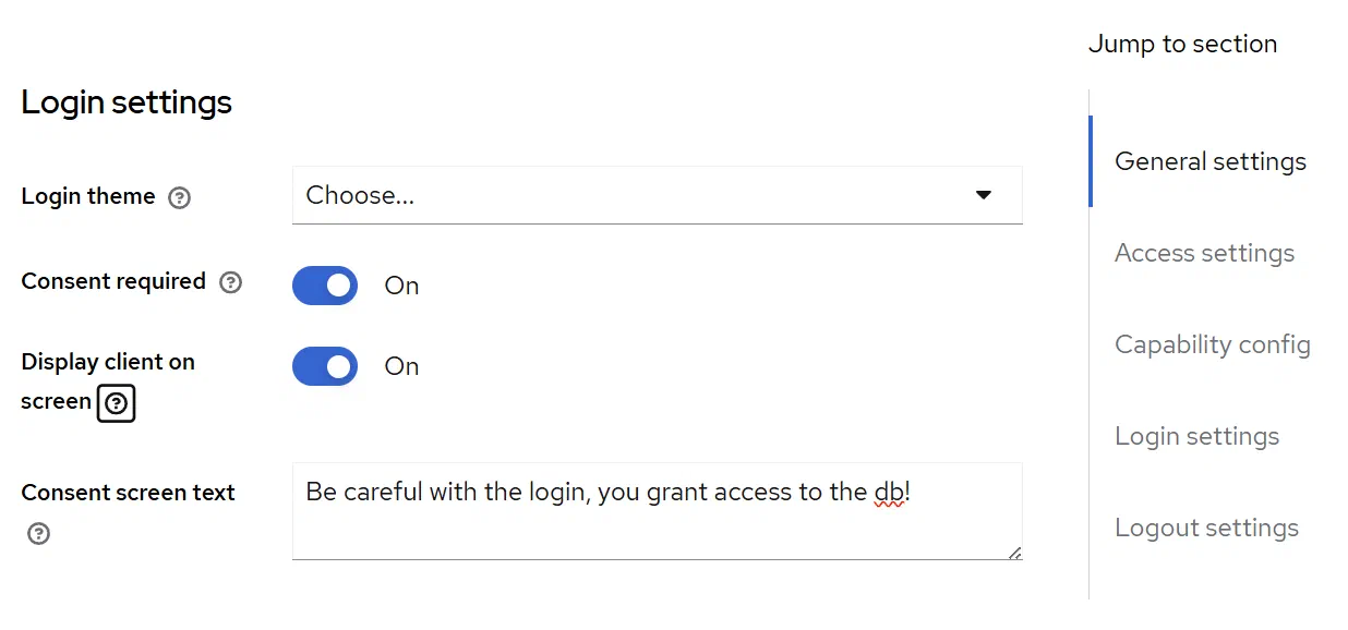 Configuring consent screen in Keycloak