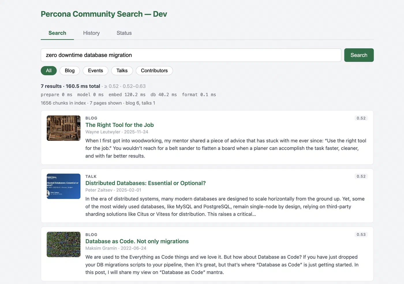 Smart Semantic Search using PostgreSQL and pgvector - Demo Dashboard Search