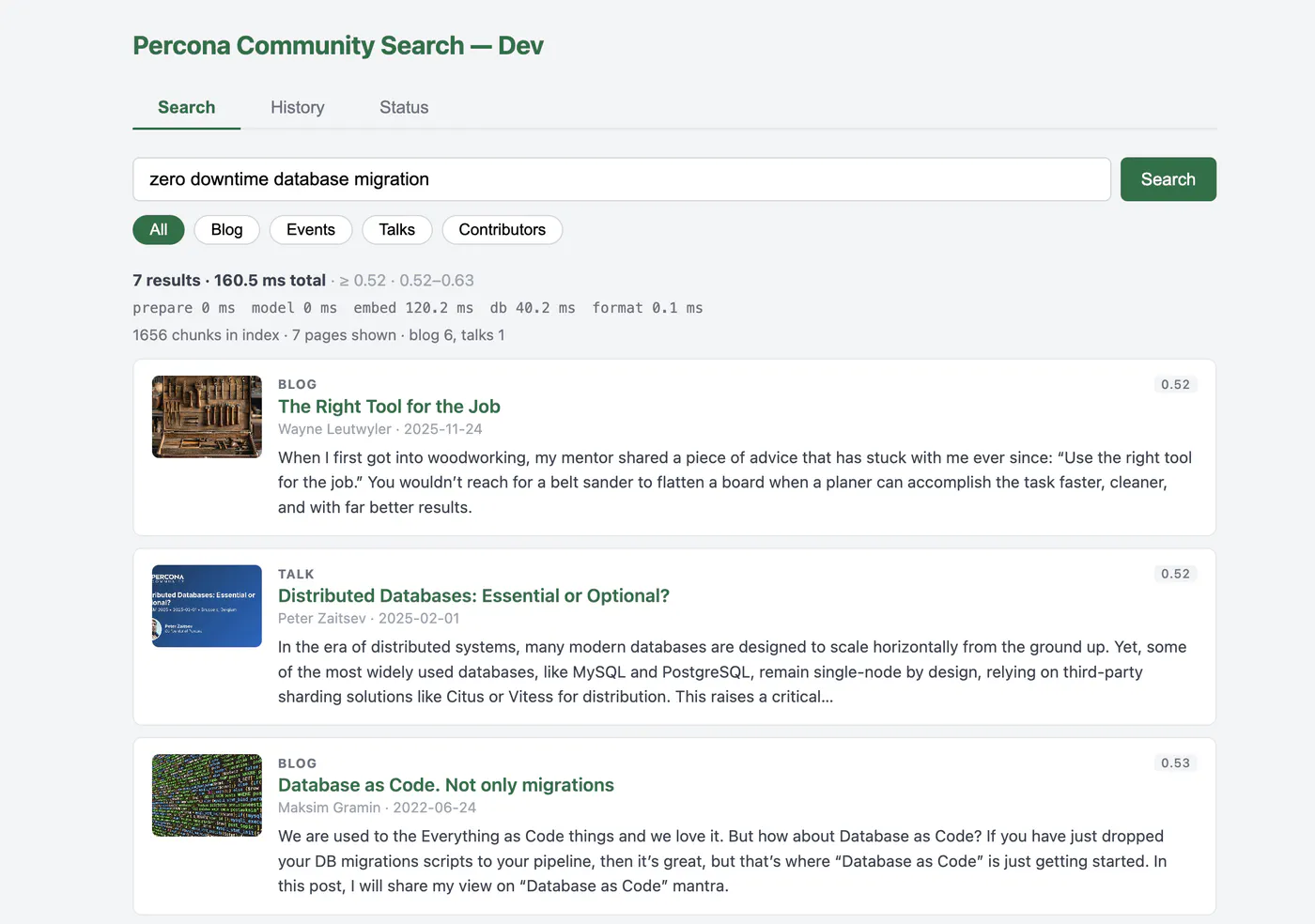 Smart Semantic Search using PostgreSQL and pgvector - Demo Dashboard Search