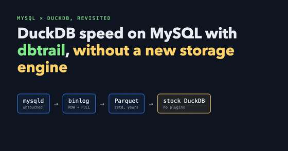 DuckDB Speed on MySQL with dbtrail, Without a New Storage Engine