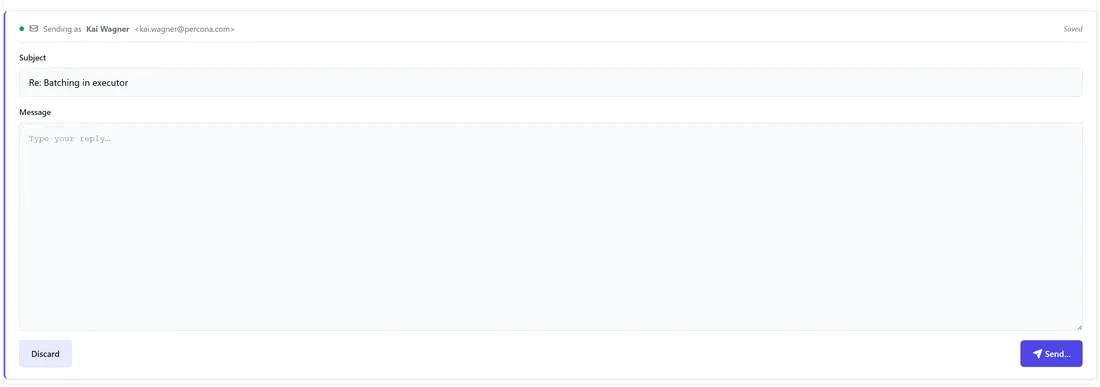 Reply composer for sending a message to the mailing list from Hackorum