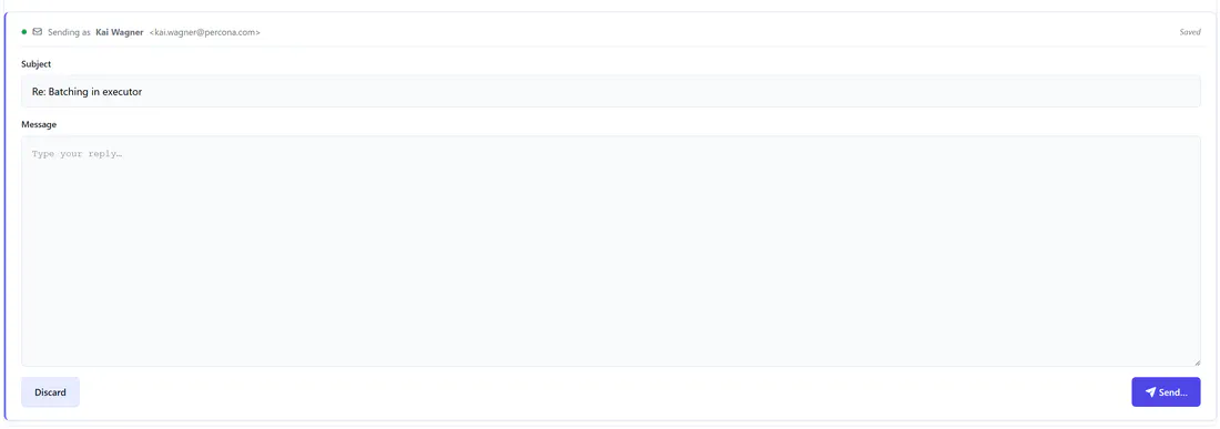 Reply composer for sending a message to the mailing list from Hackorum