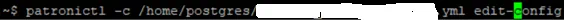 patronictl edit-config command