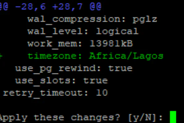 Apply Patroni config change