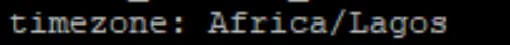 show-config timezone Africa/Lagos