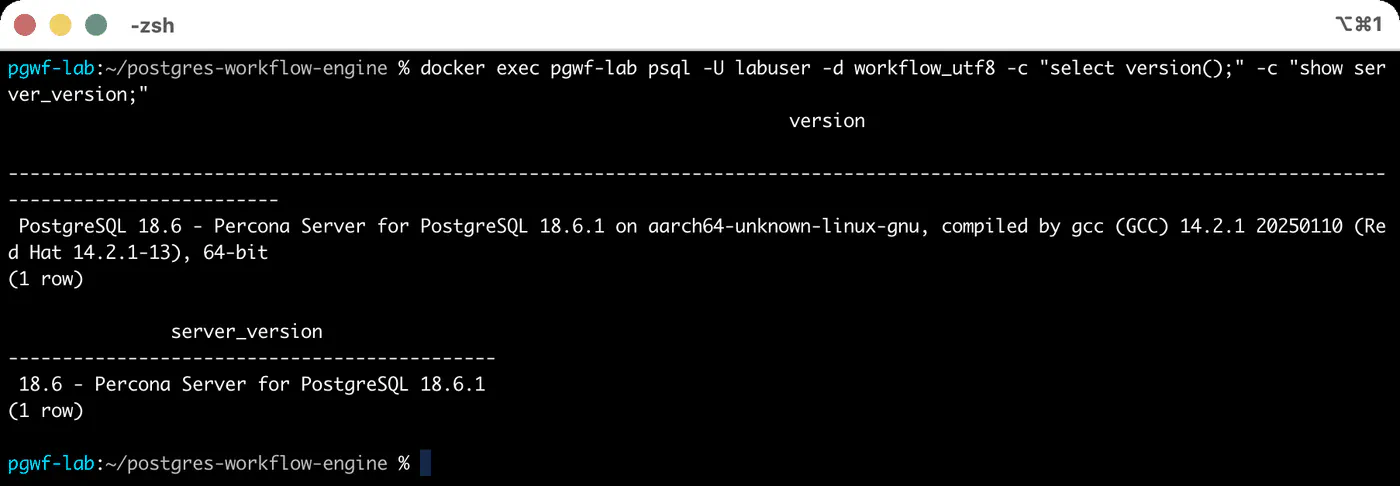 The database and environment under test