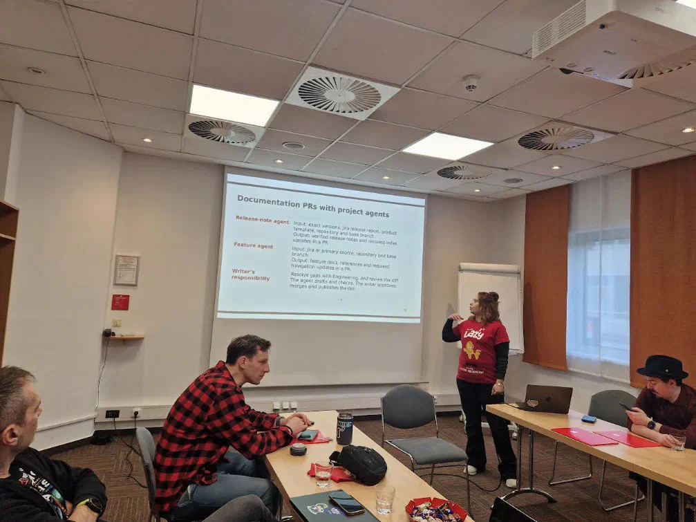 Rasika presenting documentation pull requests with project agents