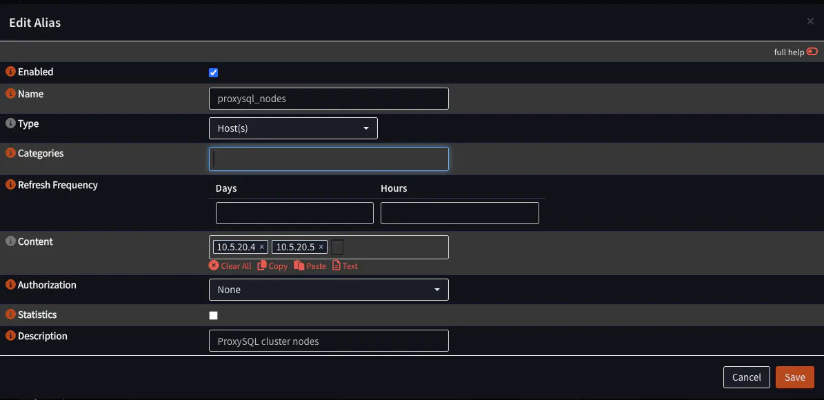 OPNsense Alias