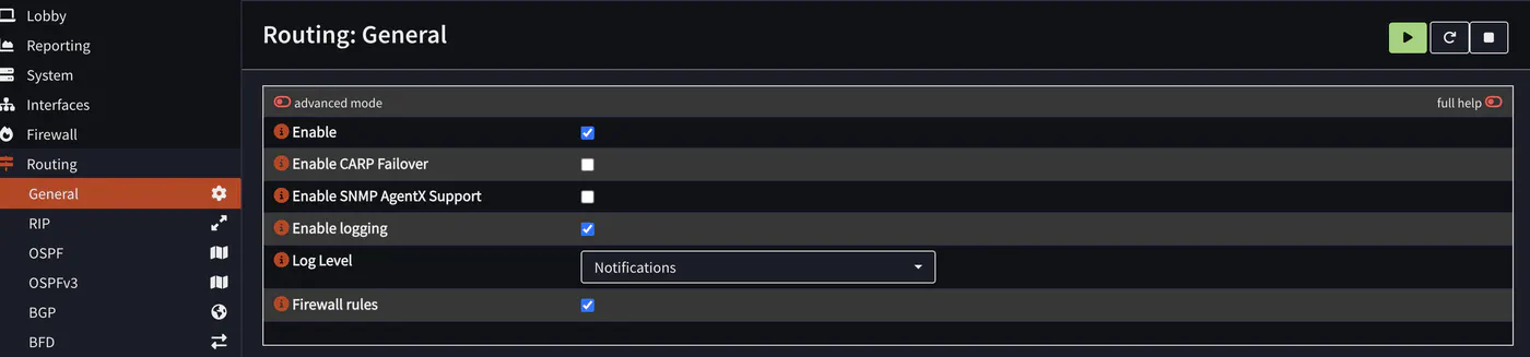 OPNsense Enable Routing