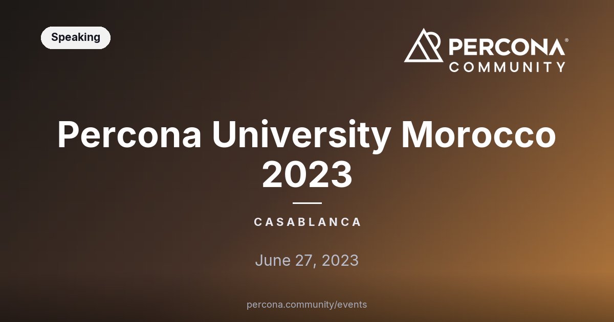 Percona University Morocco 2023