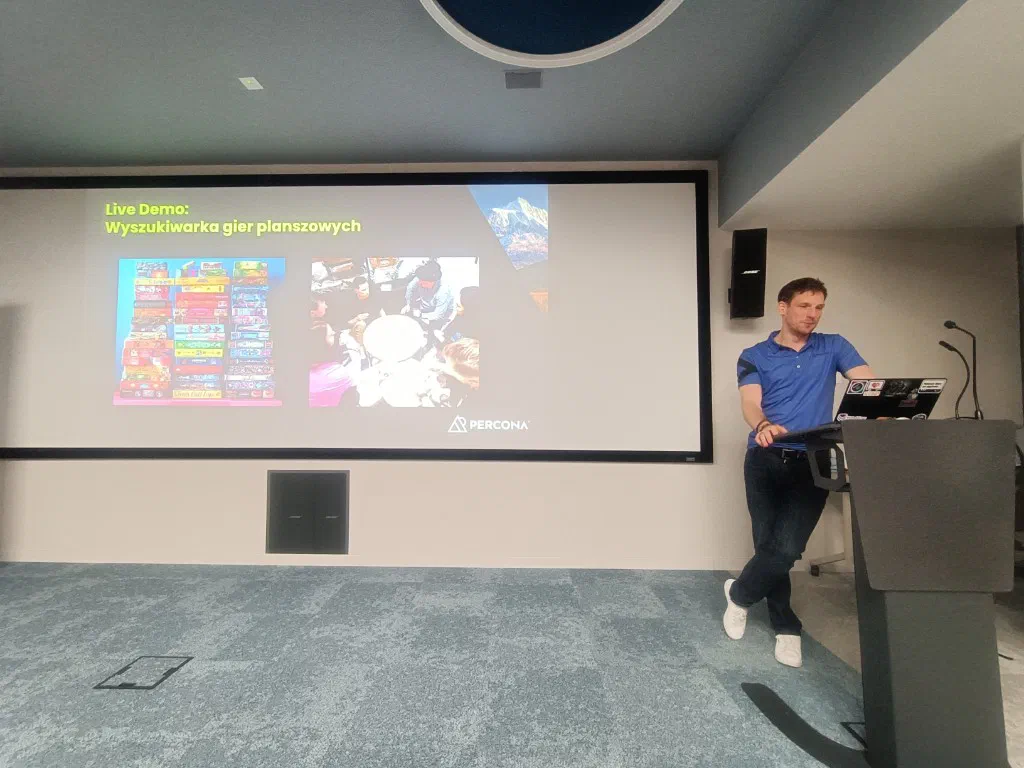 Live demo of a board-game search app on Percona Search for MongoDB