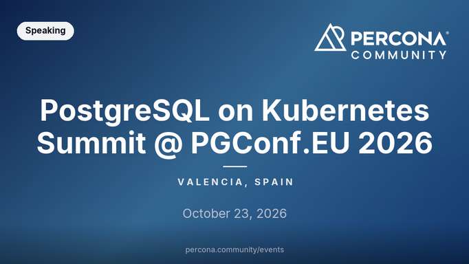 PostgreSQL on Kubernetes Summit @ PGConf.EU 2026
