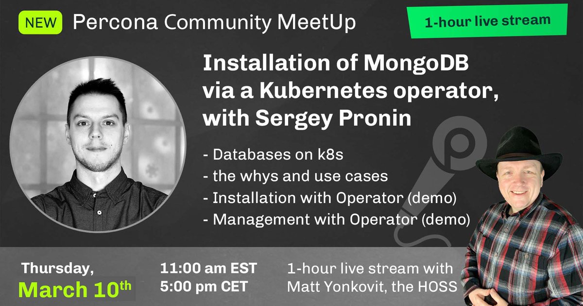 Installation of MongoDB via a Kubernetes Operator - Community MeetUp - March 10th