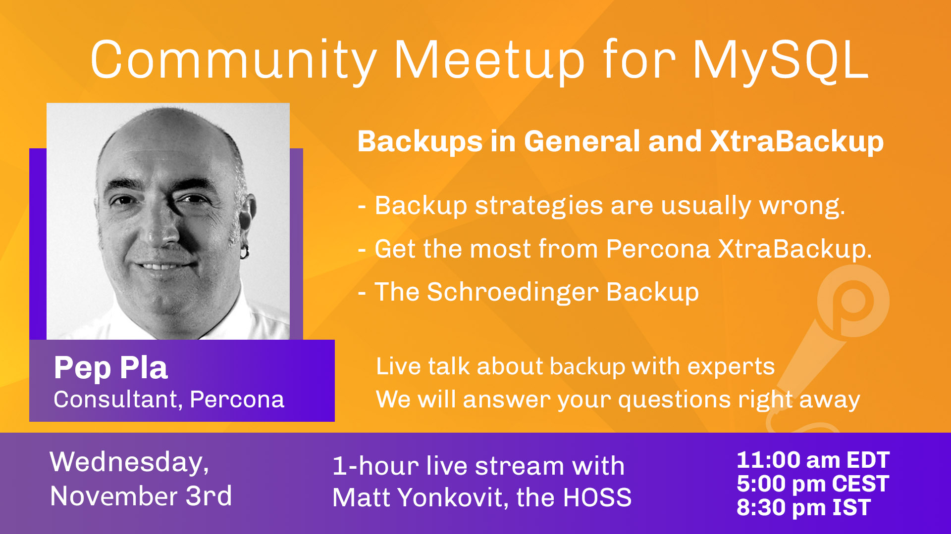 Percona MeetUp for MySQL November 2021 - Pep Pla