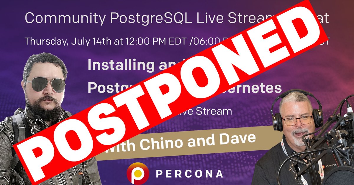 Installing and Setting Up PostgreSQL on Kubernetes - Percona Community PostgreSQL Live Stream & Chat