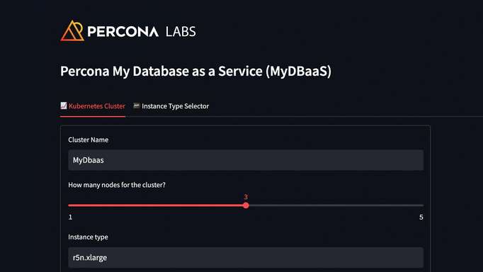 Percona DBaaS Infrastructure Creator